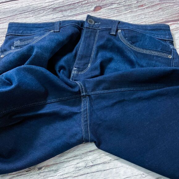 Lee Womens Jeans size 12 Perfect Fit Straight Leg x31” Dark Wash Denim Stretch - Picture 7 of 11